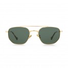 Retro hexagonal polarized sunglasses for men and women (Gold frame green lens)