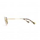 Retro hexagonal polarized sunglasses for men and women (Gold frame green lens)