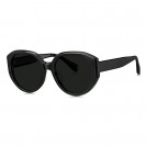 Women's Elegant Round Polarized Sunglasses (Gloss Black)