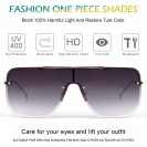 One-piece flat-top square sunglasses (Purple transparent)