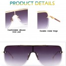 One-piece flat-top square sunglasses (Purple transparent)