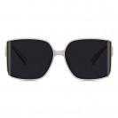 Women's Oversized Stylish Wraparound Sunglasses (Purple Grey)