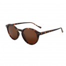 Polarized round sunglasses for men and women fashion (Brown leopard print)