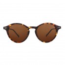 Polarized round sunglasses for men and women fashion (Brown leopard print)