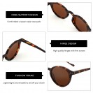 Polarized round sunglasses for men and women fashion (Brown leopard print)