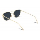 Cat-eye Fashion Metal Frame Sunglasses (Gold Frame Grey Lens)