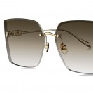 Women's Fashionable and Elegant Oversized Square Sunglasses (Gold)