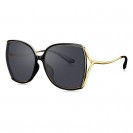 Women's Elegant Romantic Butterfly Sunglasses (Black and Gold)