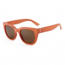 Retro Square Polarized Sunglasses for Men and Women (Orange Frame Brown Lens)