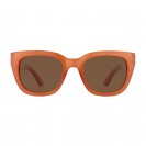 Retro Square Polarized Sunglasses for Men and Women (Orange Frame Brown Lens)
