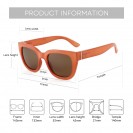 Retro Square Polarized Sunglasses for Men and Women (Orange Frame Brown Lens)