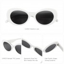 Women's Oval Polarized Sunglasses (White Frame Black Lens)