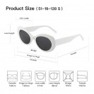 Women's Oval Polarized Sunglasses (White Frame Black Lens)