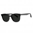 Fashion Square Polarized Sunglasses for Men and Women (Gloss Black)