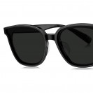 Fashion Square Polarized Sunglasses for Men and Women (Gloss Black)